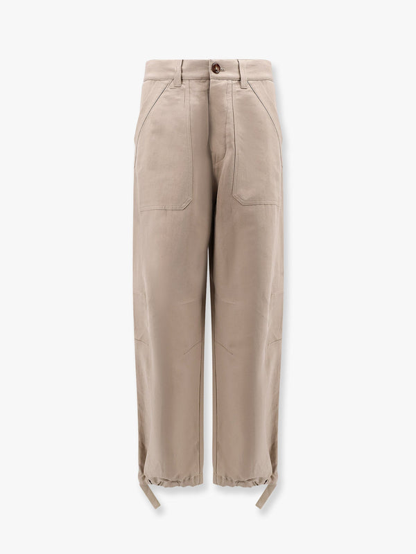 Linen and cotton relaxed fit trousers