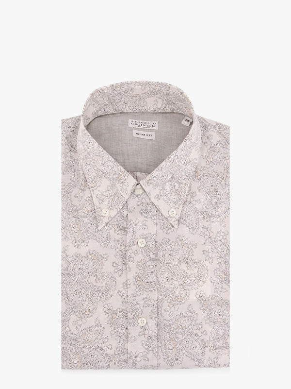 Cotton slim fit shirt with all-over print