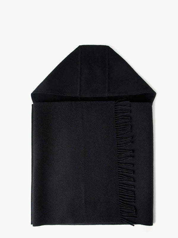 Hooded wool and cashmere scarf