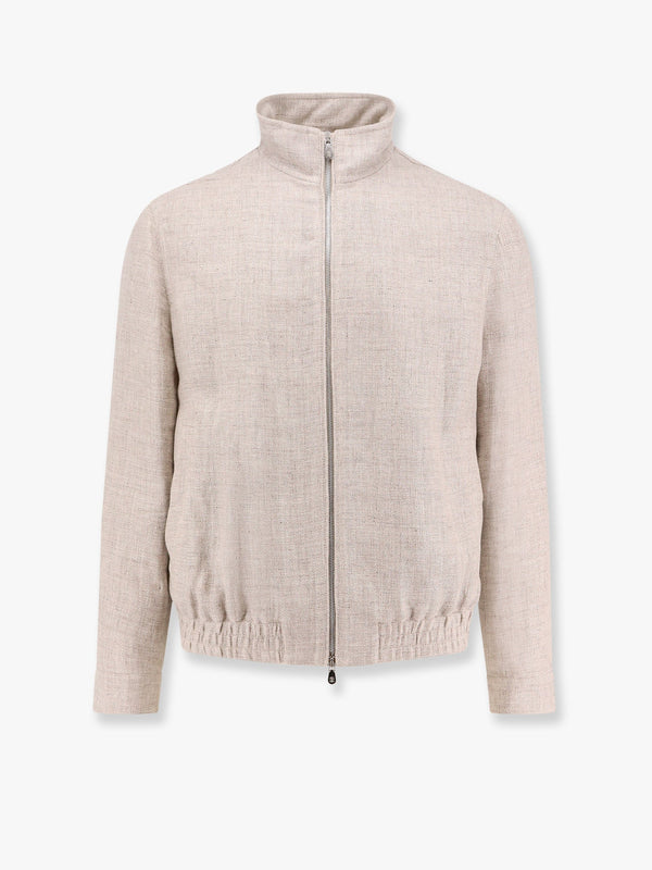 Linen, wool and silk jacket with paisley lining