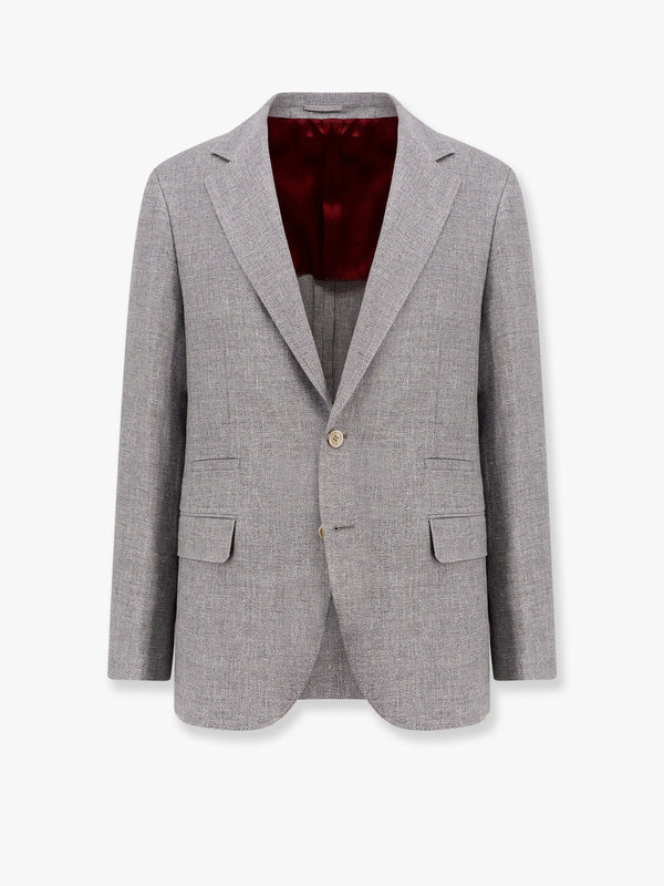 Single-breasted linen blend blazer