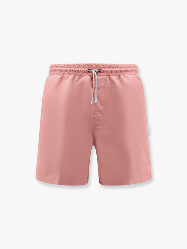 Swim trunks with logo embroidery