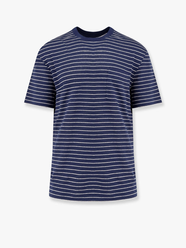 Striped linen stretch jersey t-shirt