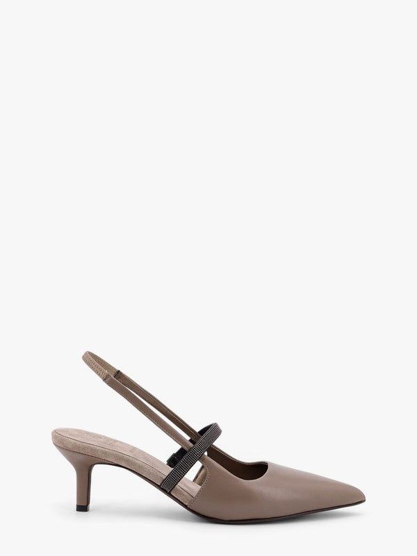 City leather slingback decollete