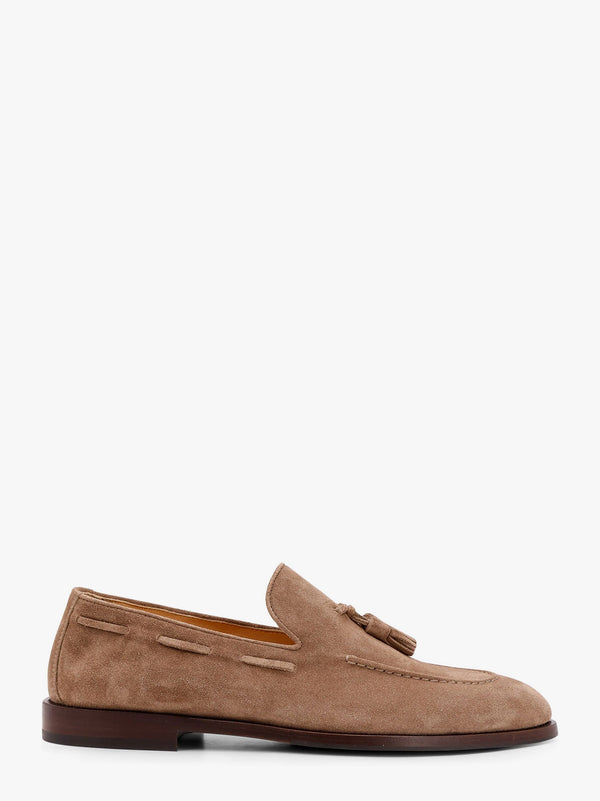 Suede loafer with tassels