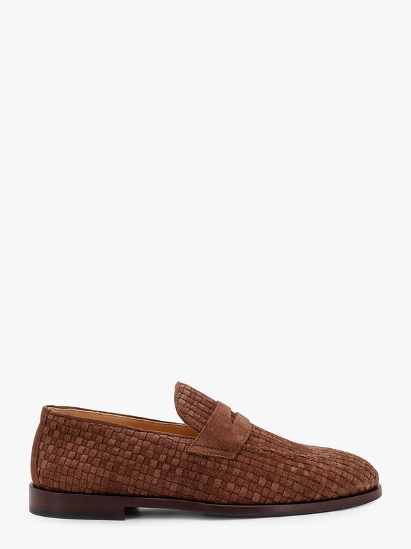 Suede loafer with interwined motif
