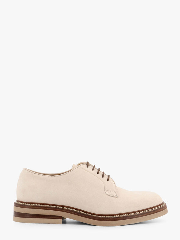 Suede lace-up shoe with contrasting midsole