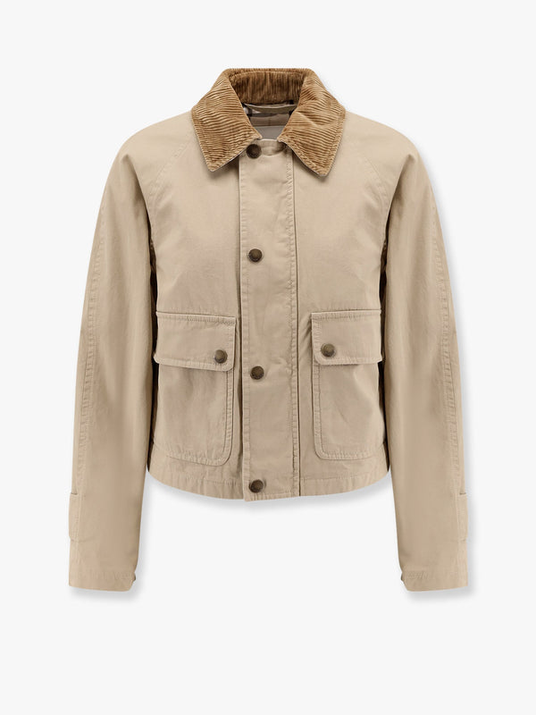 Burberry Organic Cotton Jacket With Check Lining
