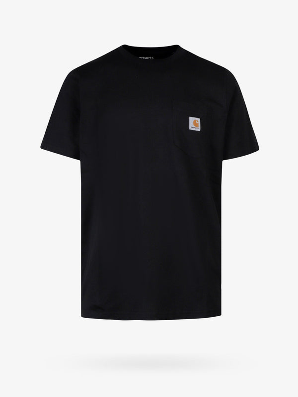 Pocket cotton t-shirt with logo patch