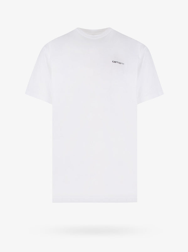 Script cotton t-shirt with embroidered logo