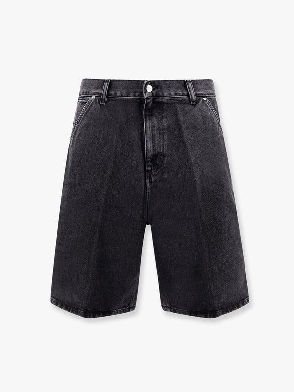 Rivet black denim bermuda shorts