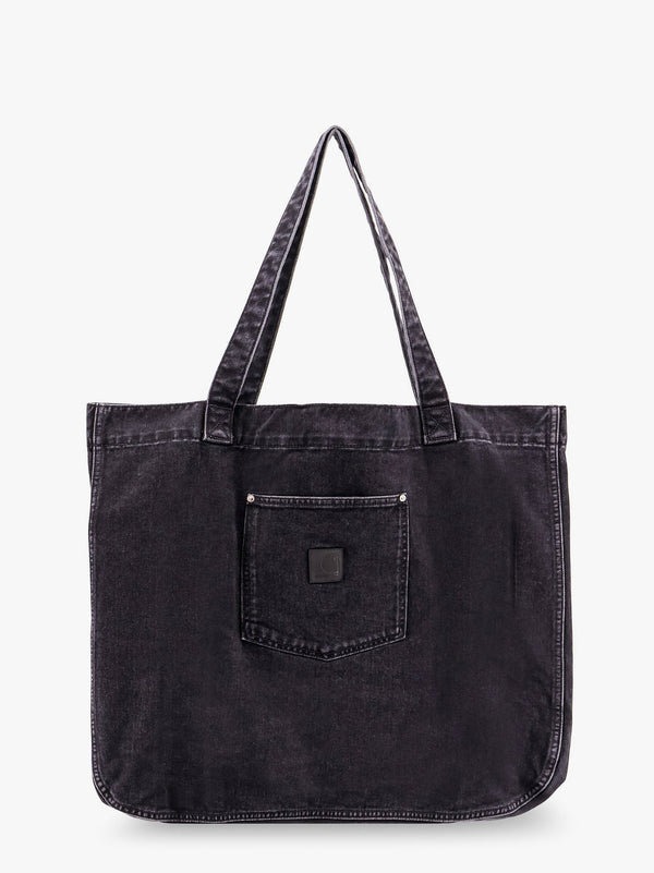 Rivet tote black denim bag