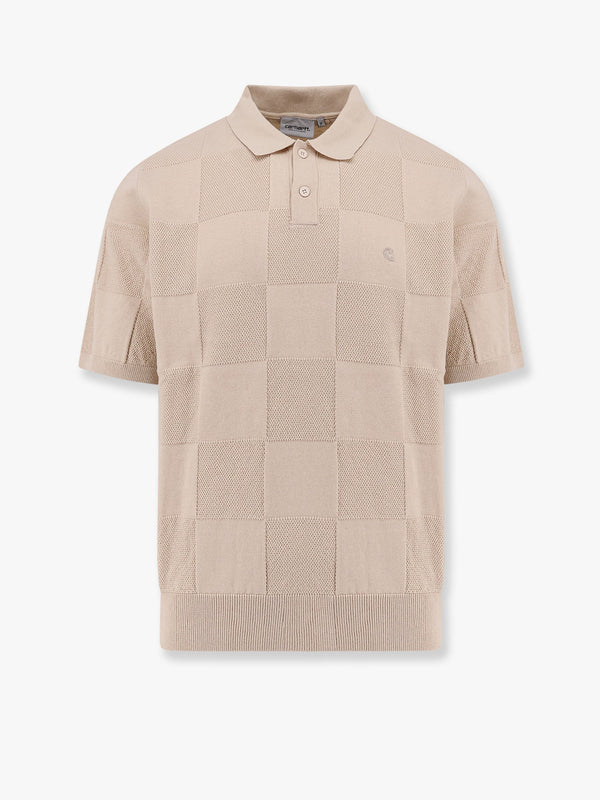 Checker cotton polo shirt
