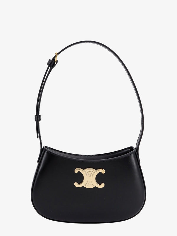 Celine Tilly Leather Shoulder Bag With Metal Logo