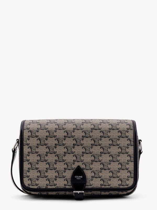 Folco coated canvas shoulder bag with all-over triomphe motif