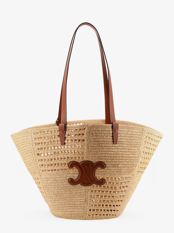 Classic Panier Medium rafia patchwork and leather bag