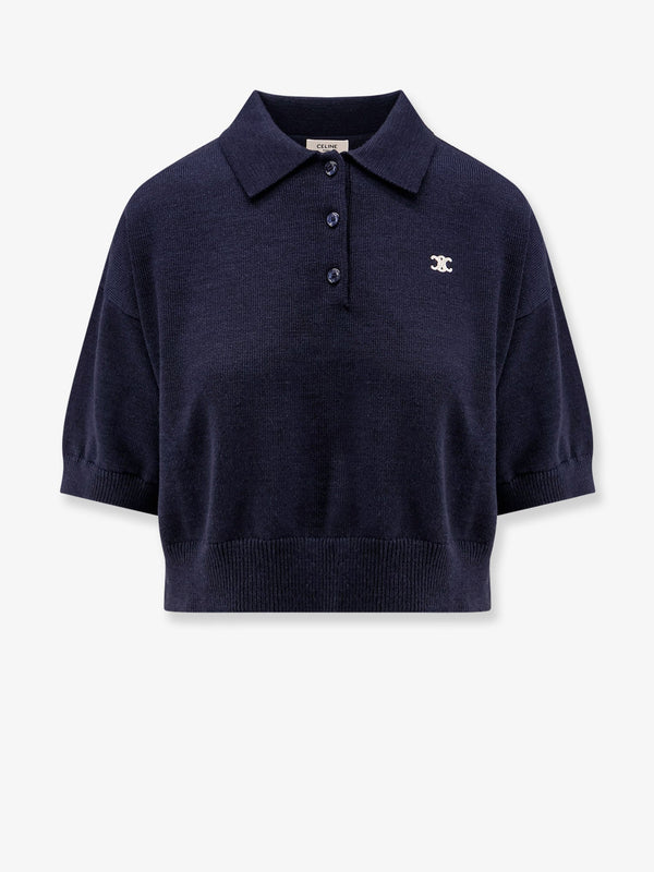 Knitted polo shirt with Triomphe logo