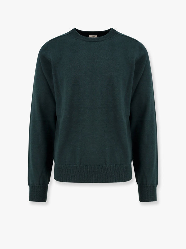 Wool sweater with embroidered logo on the front