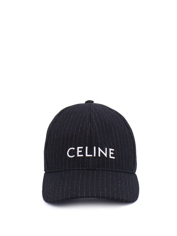 Wool hat with pinstripe motif