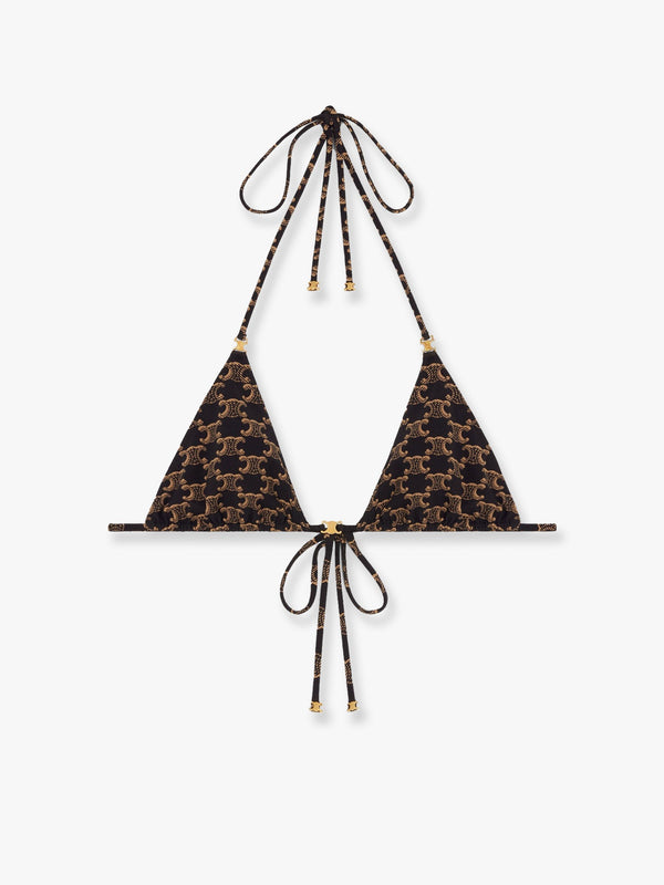Bikini top with Triomphe print