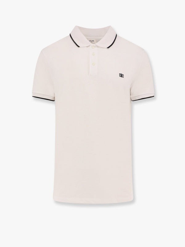 Cotton polo shirt with triomphe embroidery