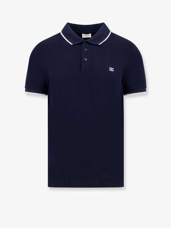 Cotton polo shirt with Triomphe embroidery