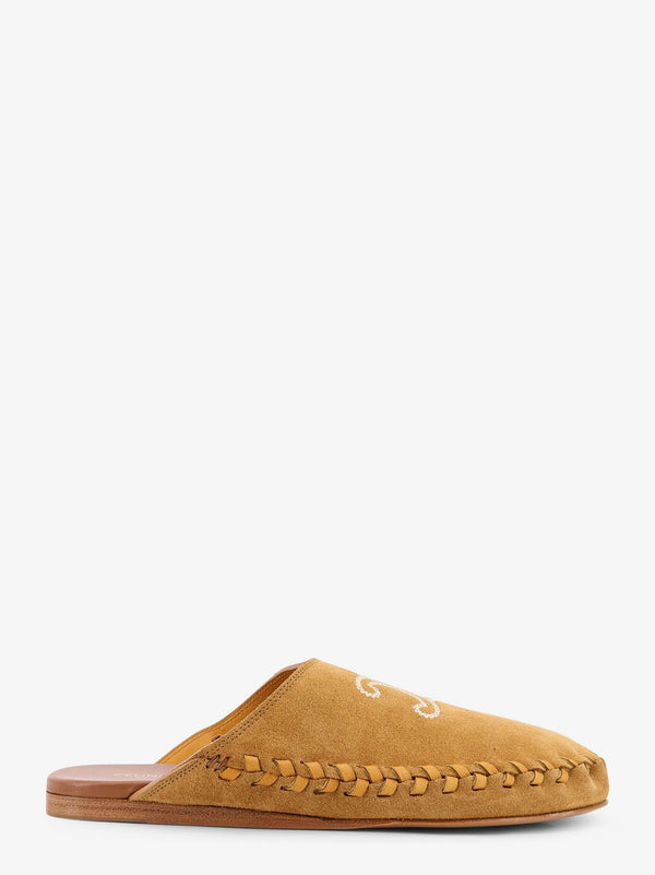 Celine Triomphe Mule 05 Suede And Leather Sandals