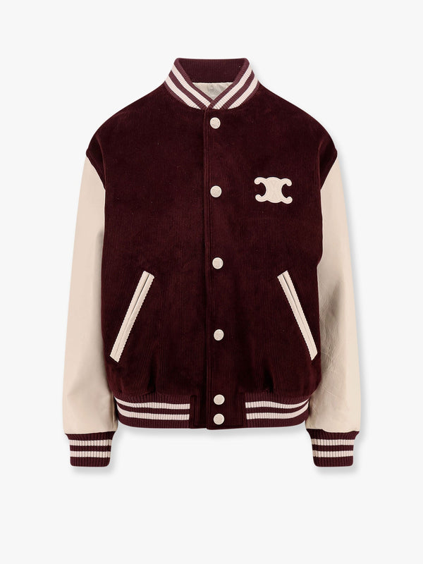 Teddy triomphe corduroy jacket with leather sleeves