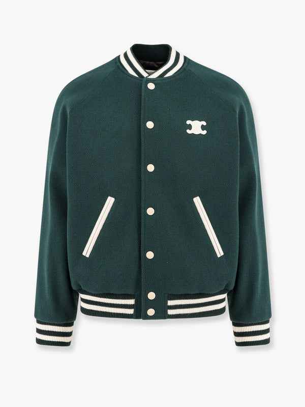 Wool bomber with triomphe patch
