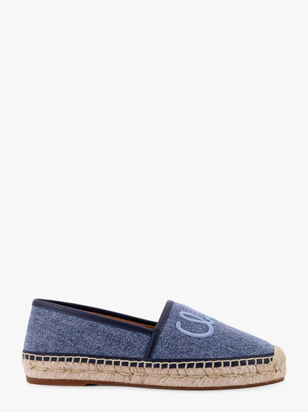 Chloe' Denim Espadrillas With Embroidered Logo