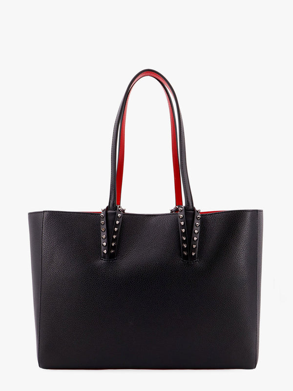 Christian Louboutin Cabata Leather Shoulder Bag With Iconic Metal Spikes