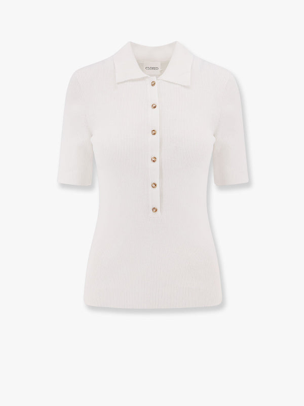 Closed Ribbed Cotton And Cachemire Polo Shirt