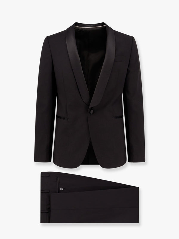 Virgin wool tuxedo with satin lapel