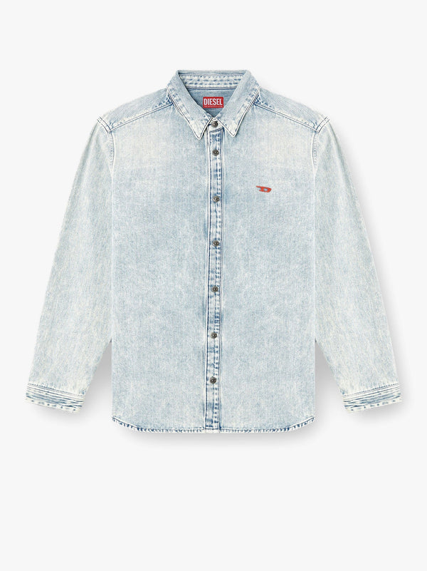 D-simply denim shirt with logo embroidery