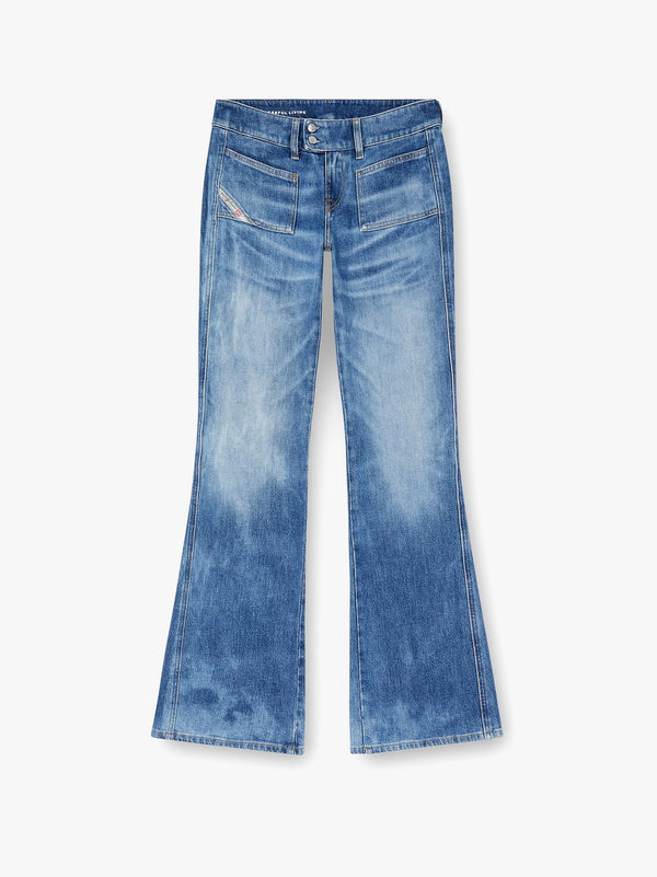 D-hush partially organic cotton flared jeans with back logo patch