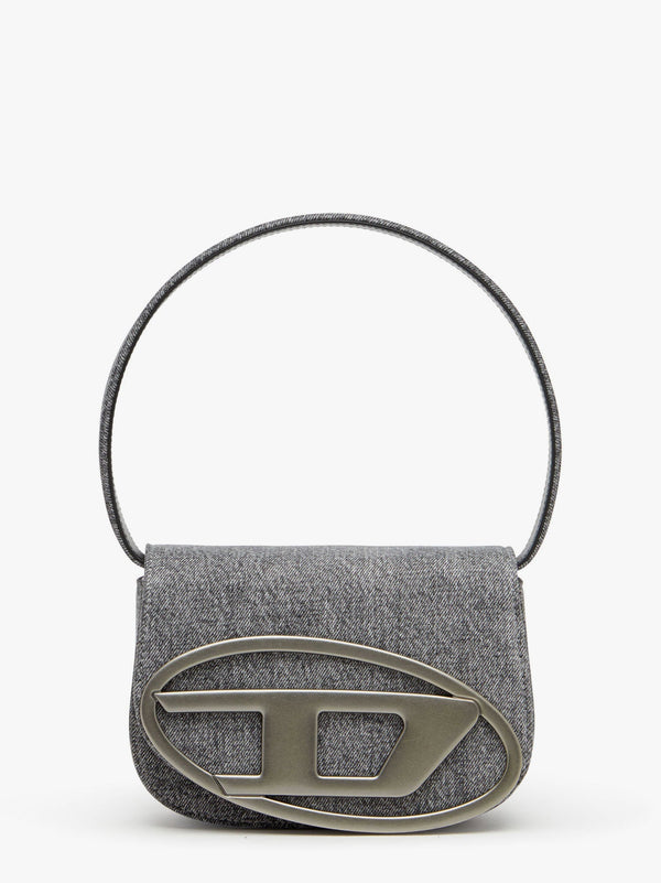 1dr denim shoulder bag with frontal oval-d logo