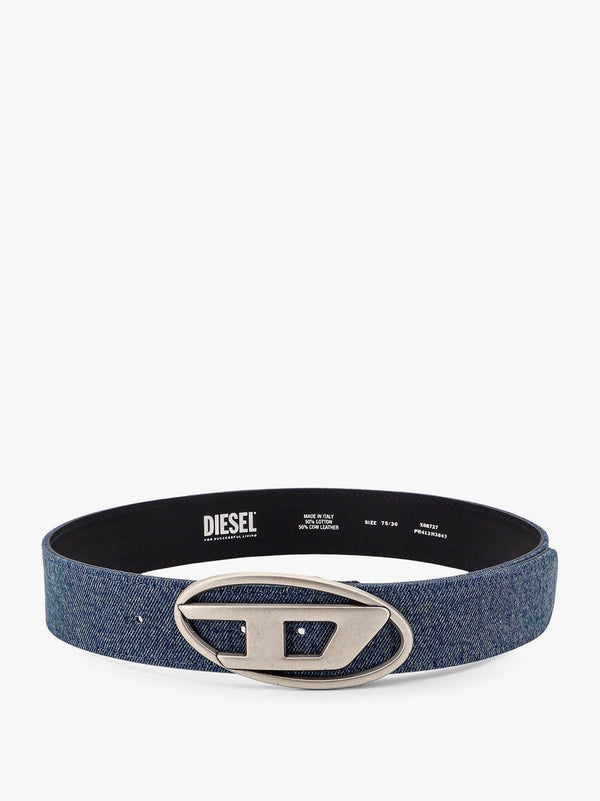 Denim belt with logo