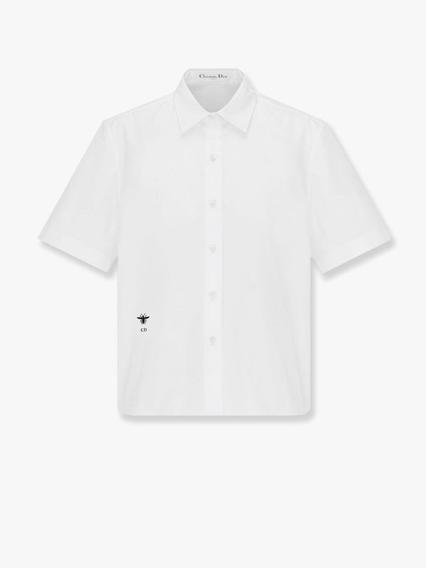 Cotton shirt with Bee and Monogram embroidery
