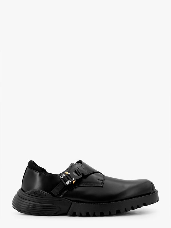Derby leather moccasin with aluminum buckle with logo detail