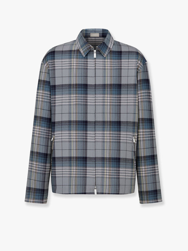 Madras shirt with zip closure