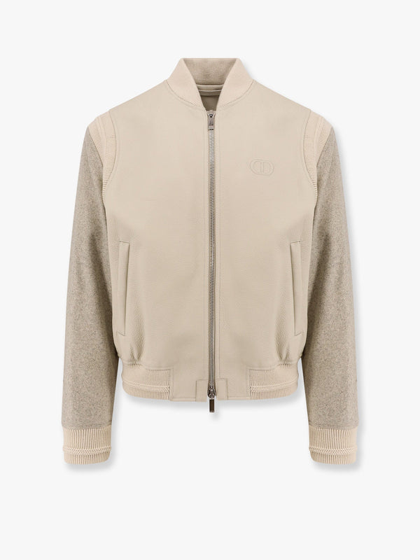 Dior Leather And Wool Jacket With Cd Icon Logo