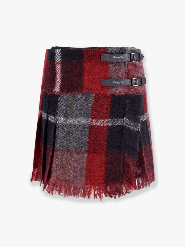 Dior Check'N'Dior Madras Mohair And Wool Kilt