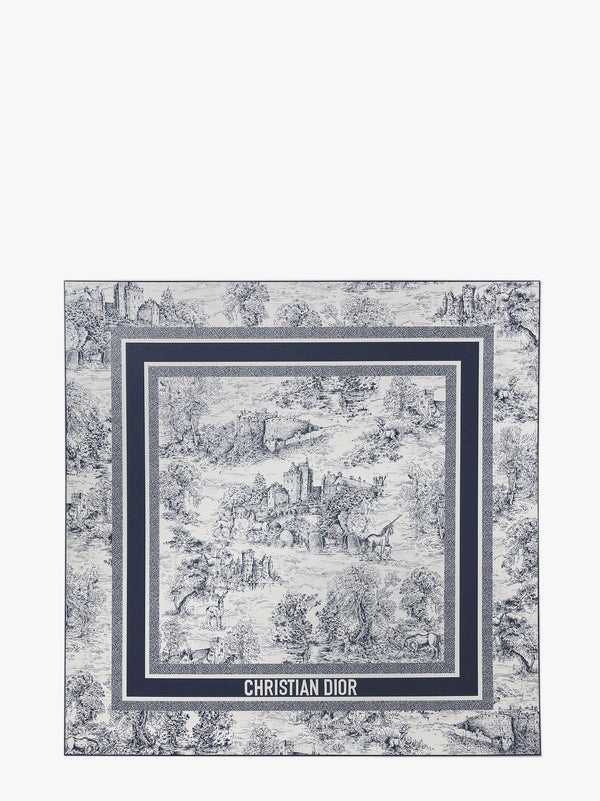 Cashmere foulard with toile de jouy scotland motif