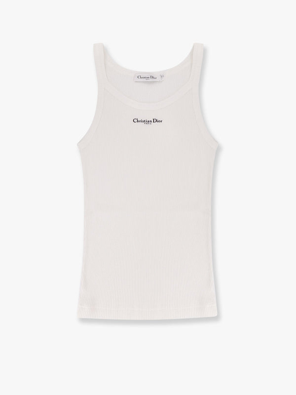 Cotton top with Christian Dior Paris embroidery