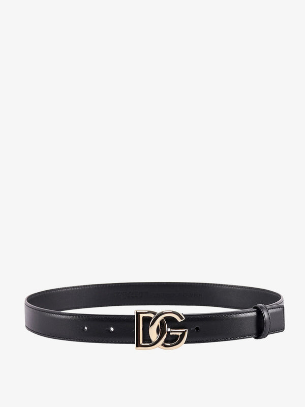 Leather belt with dg logo