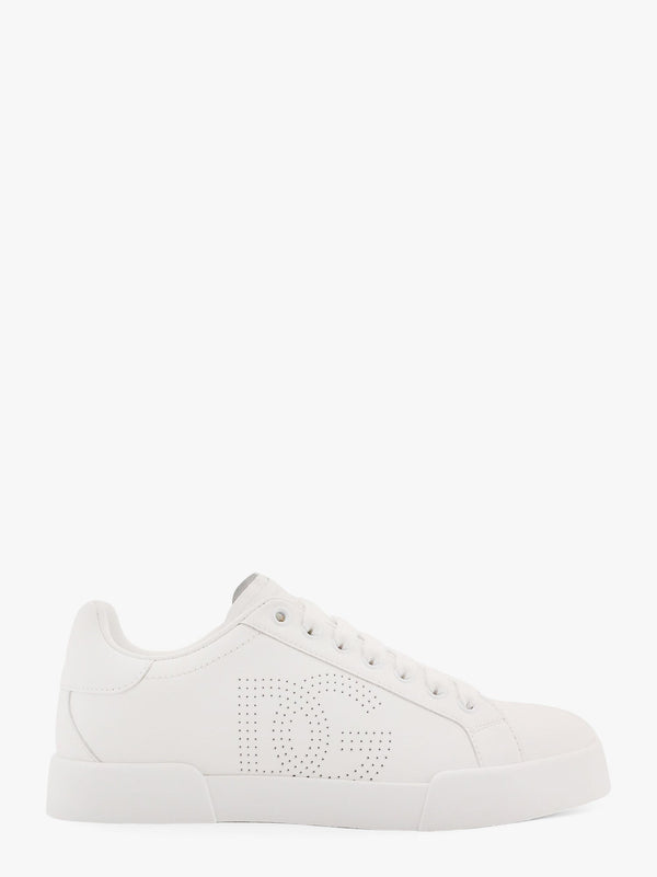 Dolce & Gabbana Portofino Low-Top Leather Sneakers With Lateral Monogram