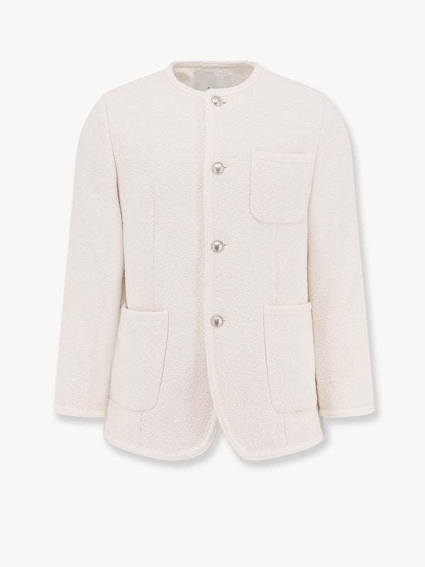 Cotton blend blazer with bouclé effect