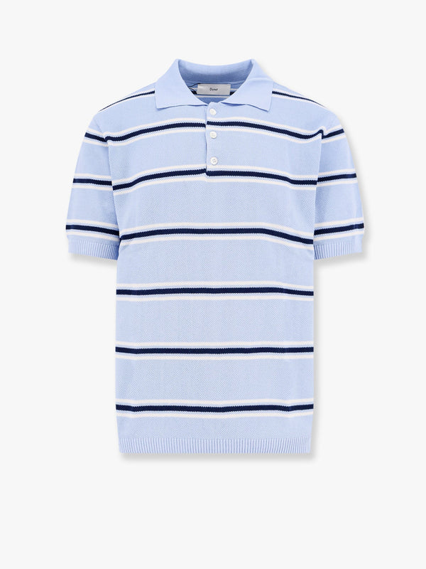 Cotton polo shirt with striped motif