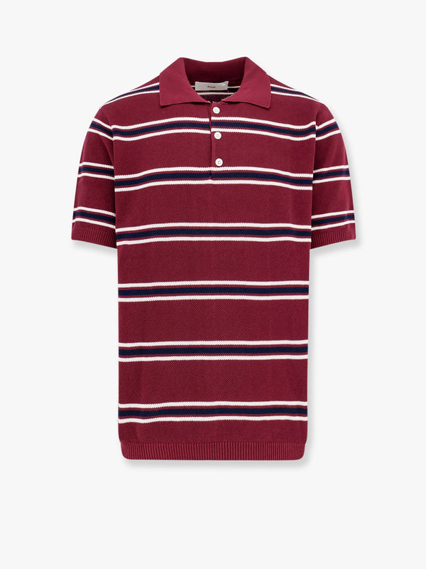 Cotton polo shirt with striped motif