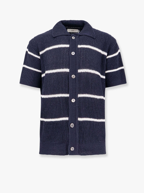 Linen blend cardigan with striped motif